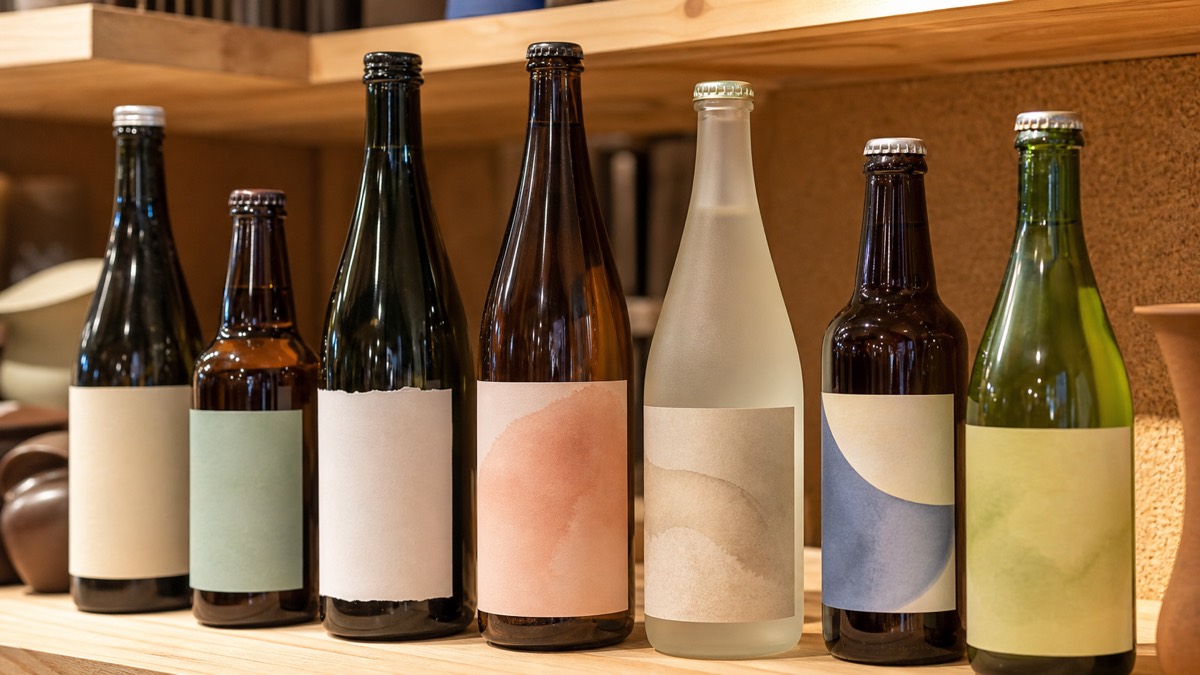お土産コーナーに並ぶ瓶入りの酒類(イメージ)