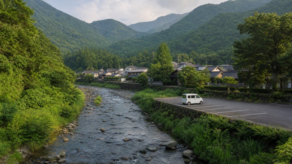 RVパーク ゆばら湯っ足り広場の一泊は、無料の砂湯で組み立てる【岡山・真庭市】