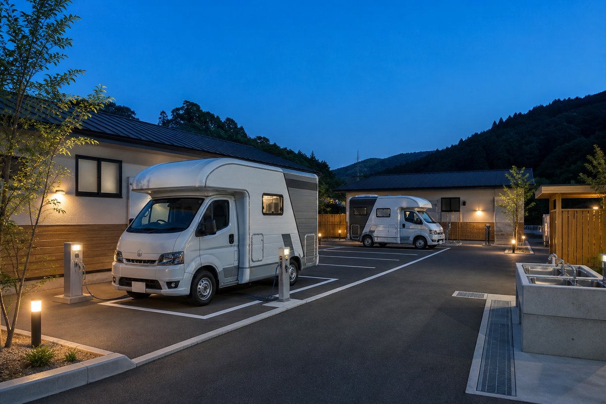 RVパークを表現した編集イメージ