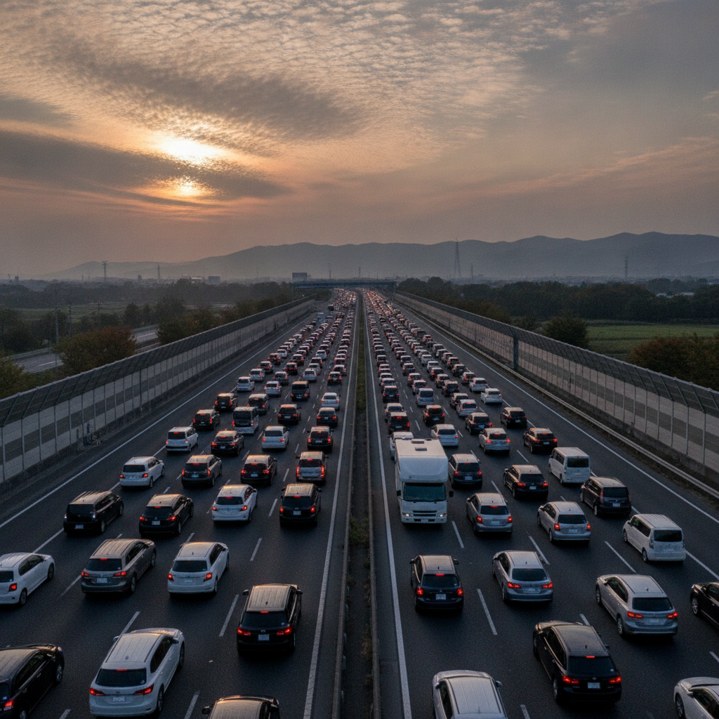 シルバーウィーク2026の渋滞予測｜キャンピングカー車中泊はいつ出発すべき？9/19〜23・5連休の日付別出発時刻早見表【先読み版】